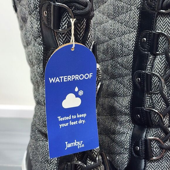 JBU by Jambu Boots 9.5M Black Lorina Waterproof Herringbone Winter Snow Rain - Picture 7 of 9